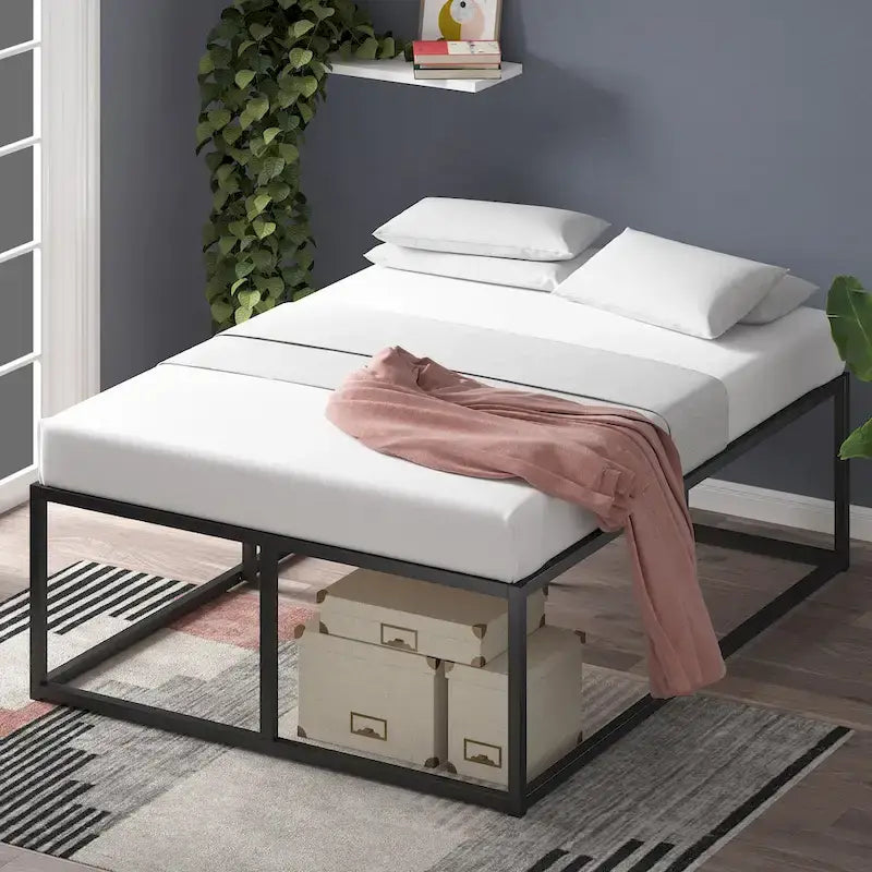 Priage by ZINUS Black Metal Platforma Bed Frame
