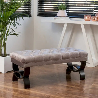 Scarlette Tufted Velvet Ottoman Bench by Christopher Knight Home