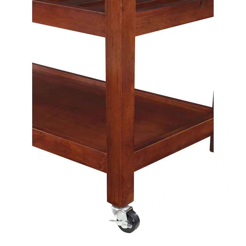 Convenience Concepts American Heritage 3 Tier Butcher Block Kitchen Cart with Drawers