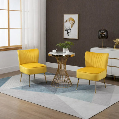 Velvet Upholstered Accent Side Chairs(Set of 2)