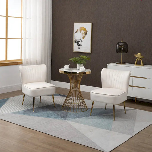 Velvet Upholstered Accent Side Chairs(Set of 2)