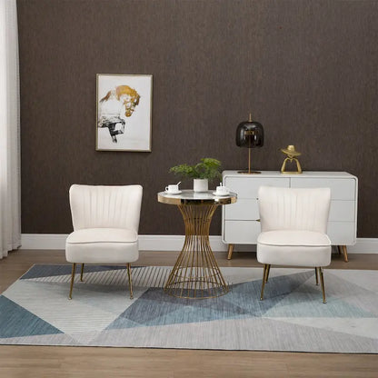 Velvet Upholstered Accent Side Chairs(Set of 2)