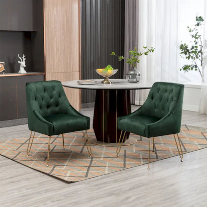 Velvet Upholstered Accent Side Chairs(Set of 2)
