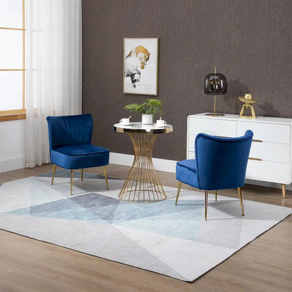 Velvet Upholstered Accent Side Chairs(Set of 2)