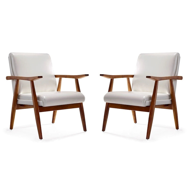 Manhattan Comfort ArchDuke Amber Faux Leather Accent Chair (Set of 2)