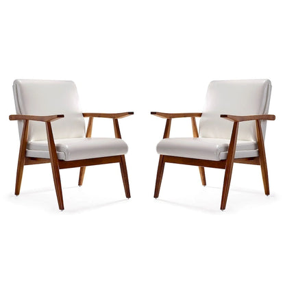 Manhattan Comfort ArchDuke Amber Faux Leather Accent Chair (Set of 2)