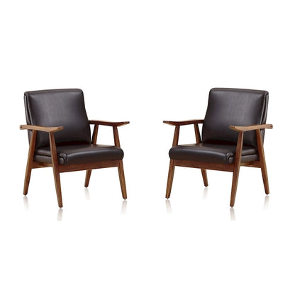 Manhattan Comfort ArchDuke Amber Faux Leather Accent Chair (Set of 2)