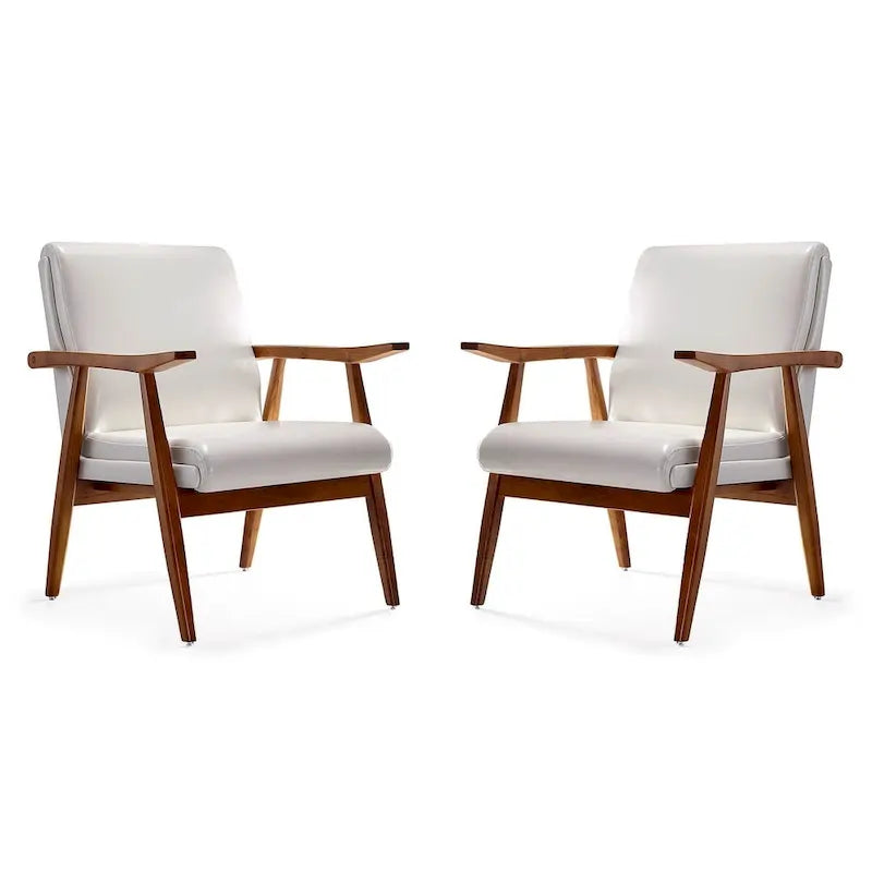 Manhattan Comfort ArchDuke Amber Faux Leather Accent Chair (Set of 2)