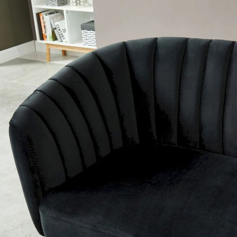 Albany Contemporary Velvet Microfiber Tufted Love Seat by Silver Orchid