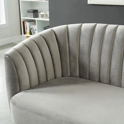 Albany Contemporary Velvet Microfiber Tufted Love Seat by Silver Orchid