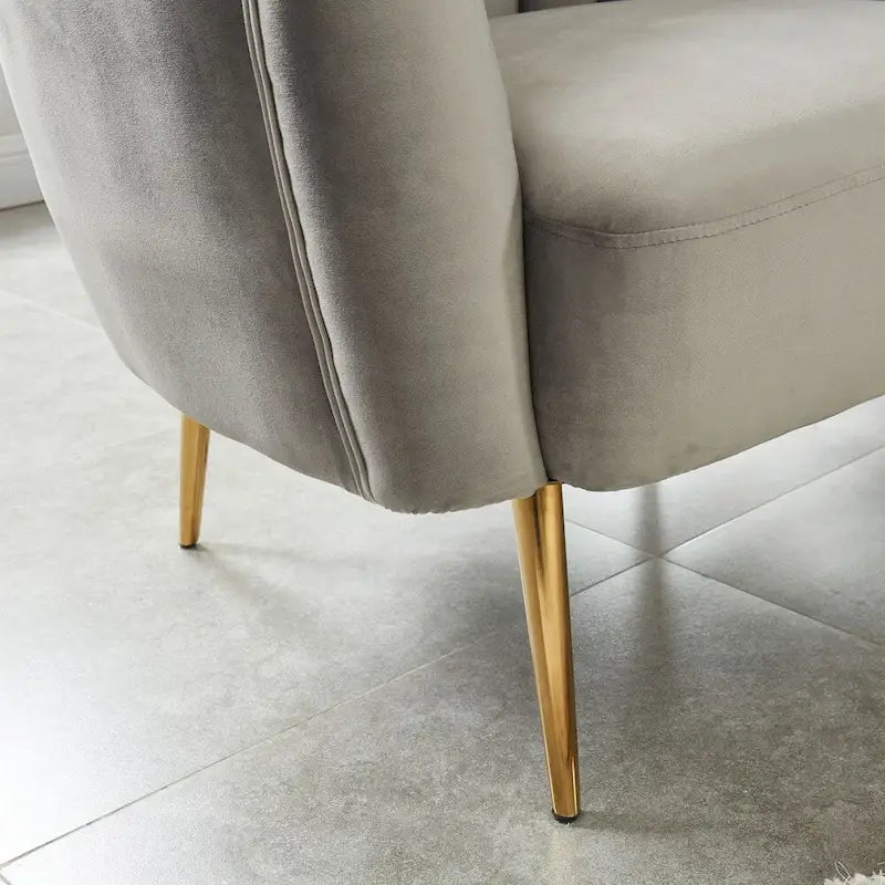 Albany Contemporary Velvet Microfiber Tufted Love Seat by Silver Orchid