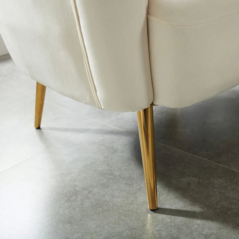 Albany Contemporary Velvet Microfiber Tufted Love Seat by Silver Orchid