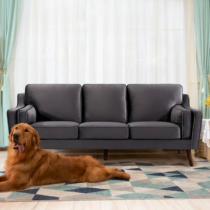 Sofa Couches Velvet 3-Seater Sofa with 5.9 Upholstered Cushion for Living Room/Apartment/Office