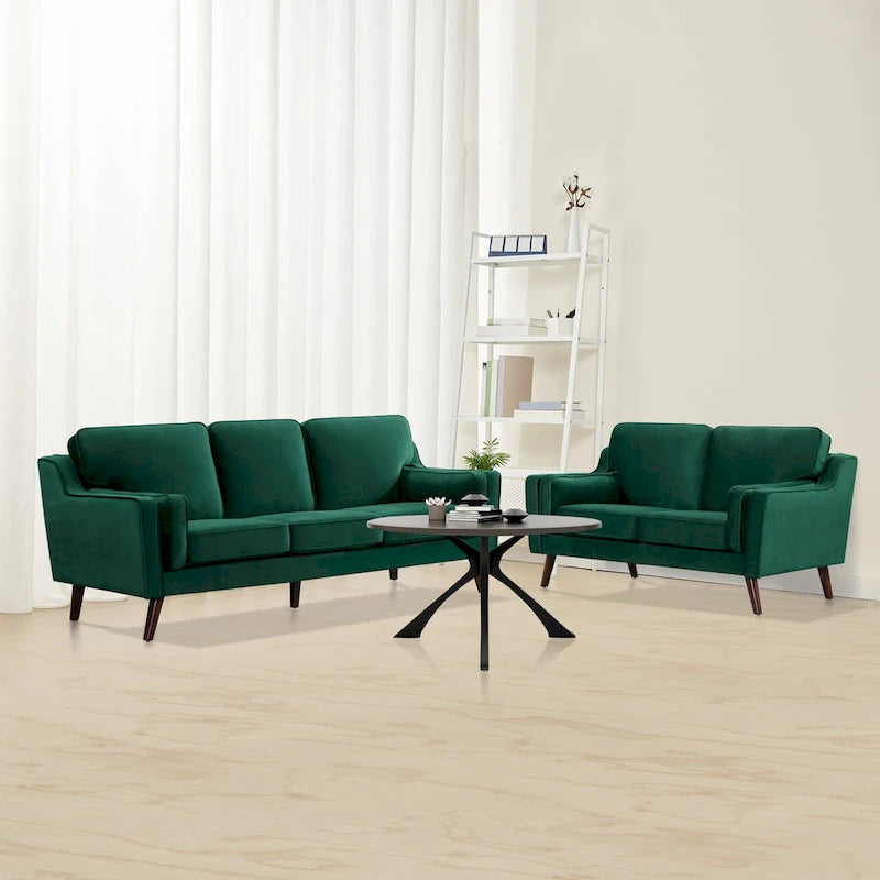 Sofa Couches Velvet 3-Seater Sofa with 5.9 Upholstered Cushion for Living Room/Apartment/Office