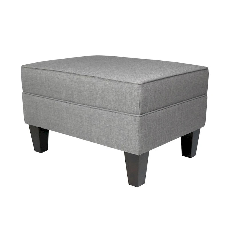 MJL Furniture Madison Squared Fabric Upholstered Welted Ottoman