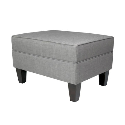 MJL Furniture Madison Squared Fabric Upholstered Welted Ottoman