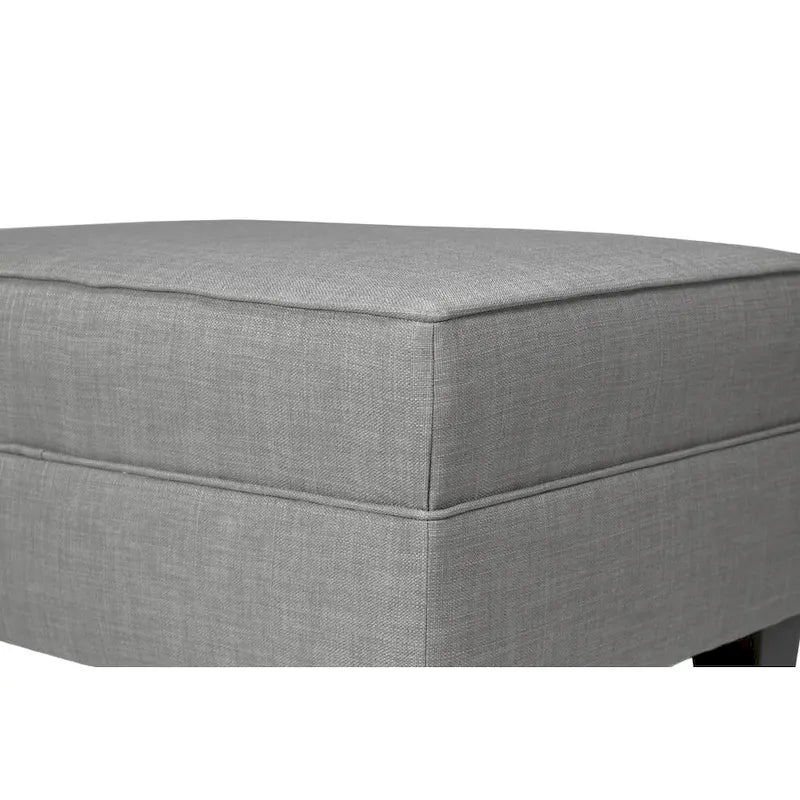 MJL Furniture Madison Squared Fabric Upholstered Welted Ottoman