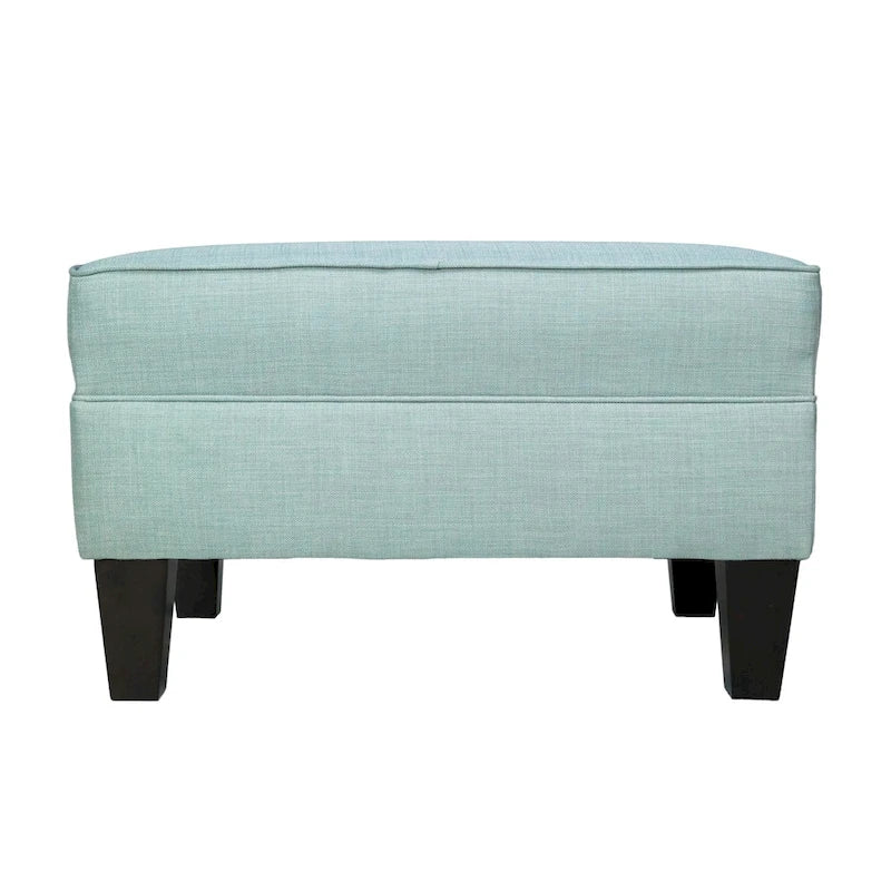 MJL Furniture Madison Squared Fabric Upholstered Welted Ottoman