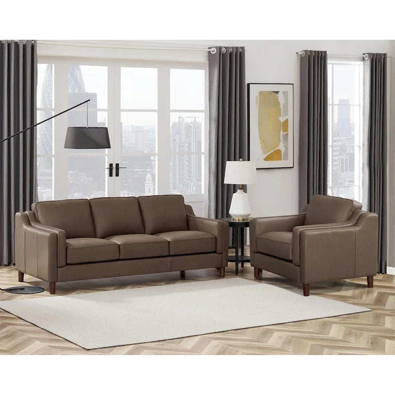 Hydeline Bella Top Grain Leather Sofa Set, Sofa and Chair - Sofa, Chair