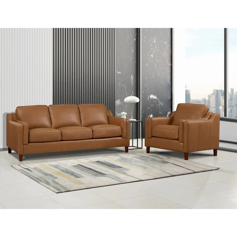 Hydeline Bella Top Grain Leather Sofa Set, Sofa and Chair - Sofa, Chair