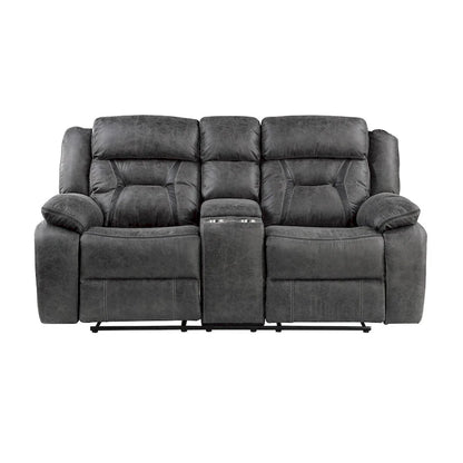Amie Gray Microfiber Reclining Love Seat