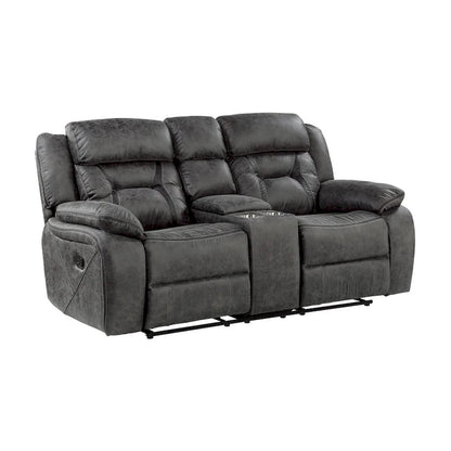 Amie Gray Microfiber Reclining Love Seat