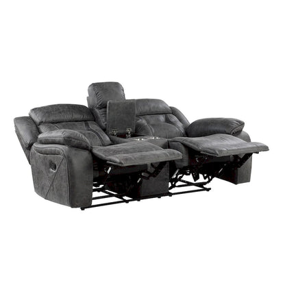 Amie Gray Microfiber Reclining Love Seat