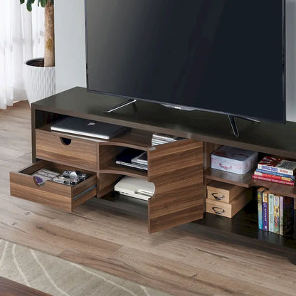 Kuutti Contemporary Brown 63-inch Multi-functional Storage TV Console by Strick & Bolton