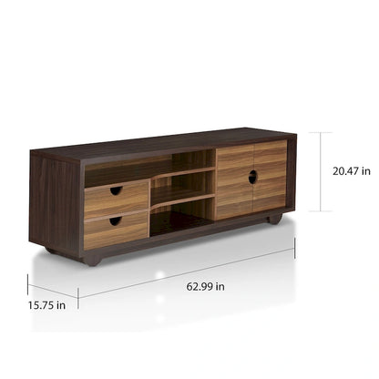 Kuutti Contemporary Brown 63-inch Multi-functional Storage TV Console by Strick & Bolton