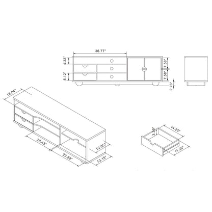 Kuutti Contemporary Brown 63-inch Multi-functional Storage TV Console by Strick & Bolton
