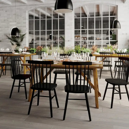 Solid Wood Commercial Grade Trestle Base Dining Table