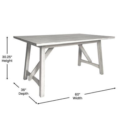 Solid Wood Commercial Grade Trestle Base Dining Table