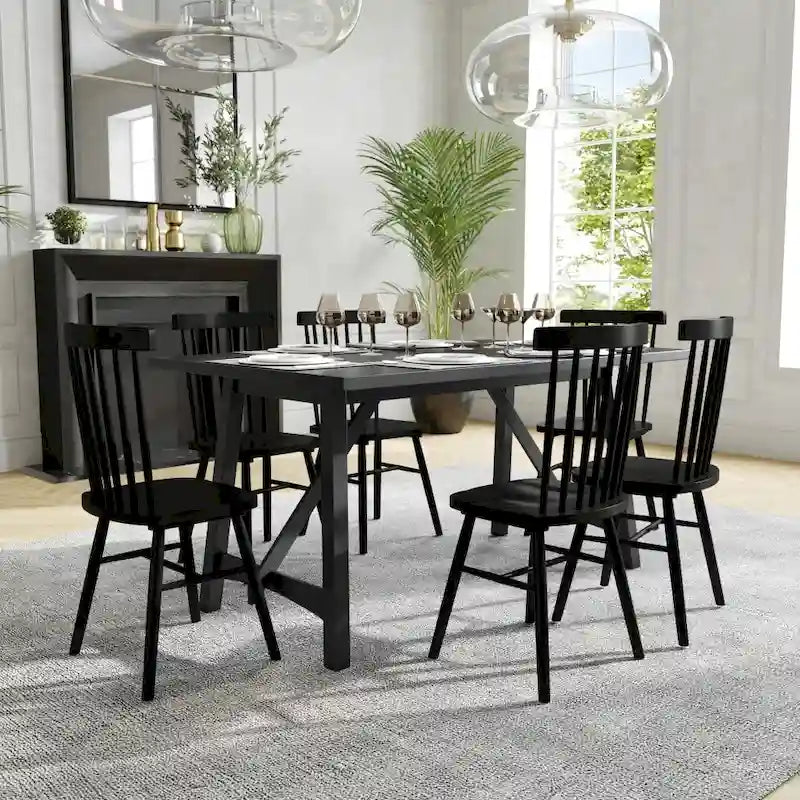 Solid Wood Commercial Grade Trestle Base Dining Table