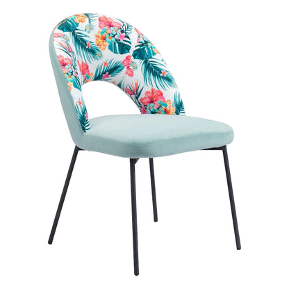 Current Creek Dining Chair (Set of 2) Multicolor Print & Green - 54 x 84
