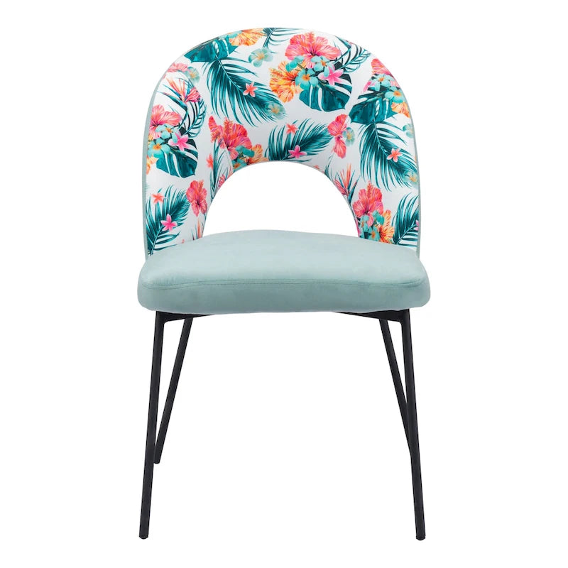 Current Creek Dining Chair (Set of 2) Multicolor Print & Green - 54 x 84