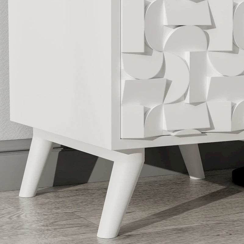 ComfyStyle 1 Door & Drawer Creative Modern Solid Wood Nightstand