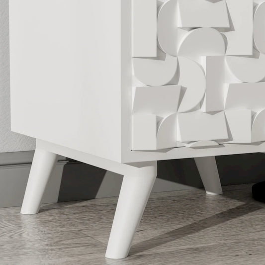 ComfyStyle 1 Door & Drawer Creative Modern Solid Wood Nightstand