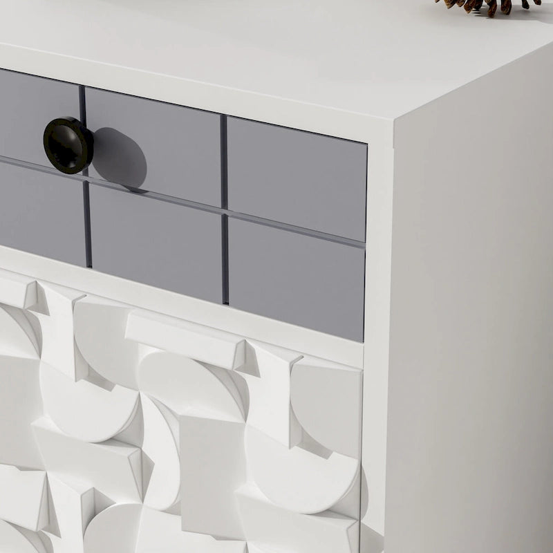 ComfyStyle 1 Door & Drawer Creative Modern Solid Wood Nightstand