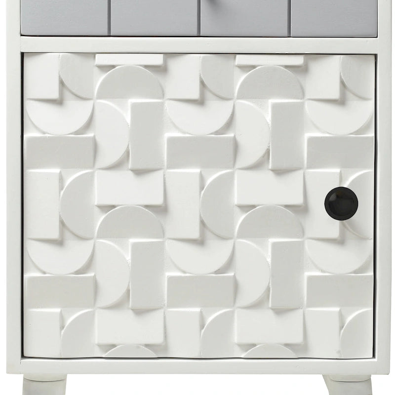 ComfyStyle 1 Door & Drawer Creative Modern Solid Wood Nightstand