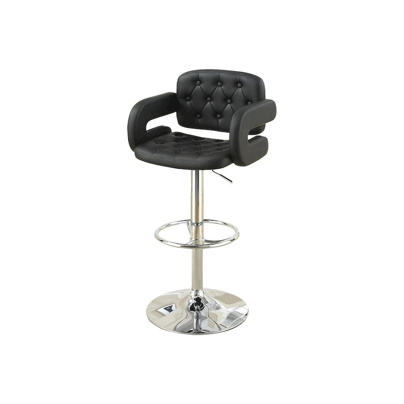 Adjustable Faux Leather Bar Stool with Armrests