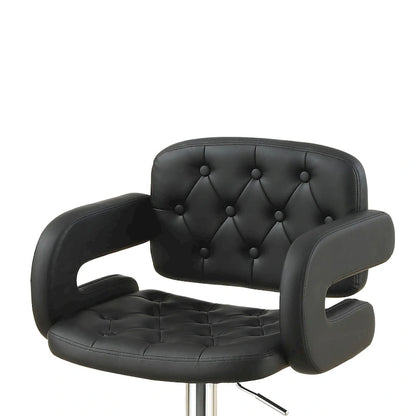Adjustable Faux Leather Bar Stool with Armrests