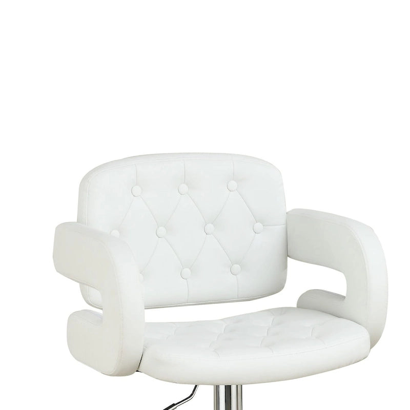 Adjustable Faux Leather Bar Stool with Armrests