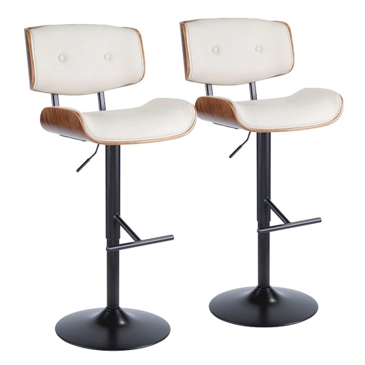 Carson Carrington Leksand Adjustable Bar Stool with Straight T Footrest (Set of 2)