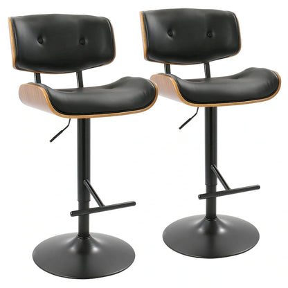 Carson Carrington Leksand Adjustable Bar Stool with Straight T Footrest (Set of 2)