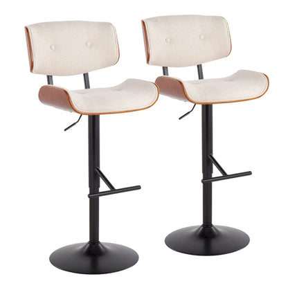 Carson Carrington Leksand Adjustable Bar Stool with Straight T Footrest (Set of 2)
