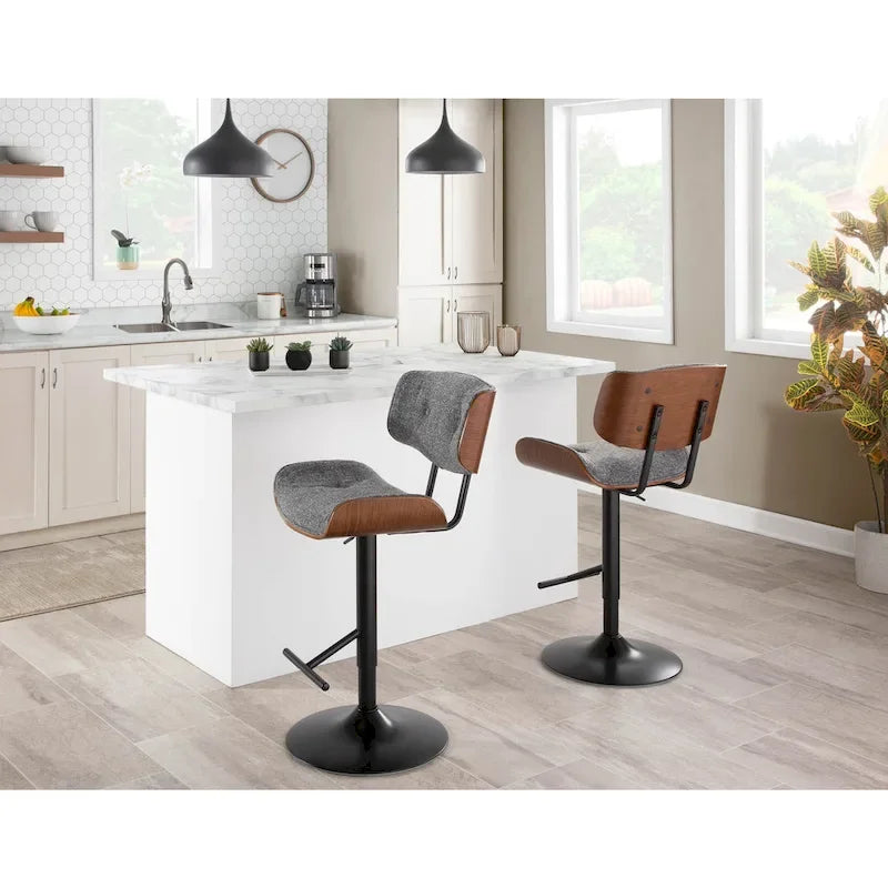 Carson Carrington Leksand Adjustable Bar Stool with Straight T Footrest (Set of 2)