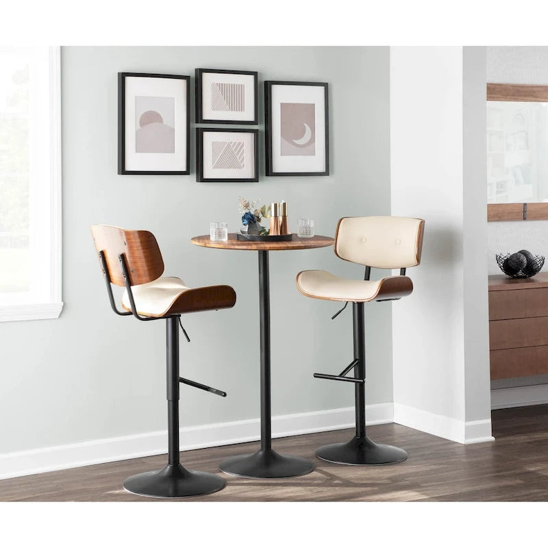 Carson Carrington Leksand Adjustable Bar Stool with Straight T Footrest (Set of 2)