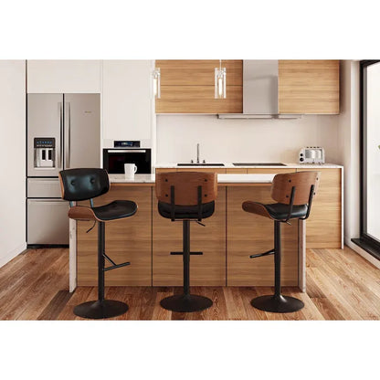 Carson Carrington Leksand Adjustable Bar Stool with Straight T Footrest (Set of 2)