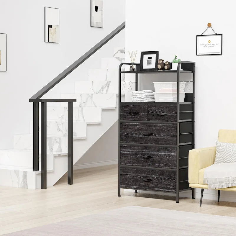 5 Drawers Dresser for Bedroom with Shelf