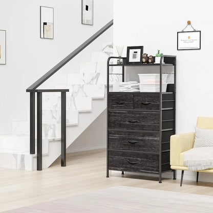 5 Drawers Dresser for Bedroom with Shelf